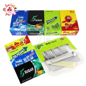 5 in 1 Strips Chewing gum with many flavors and colors/chewing Gum with natural pigment