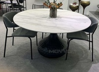Vente directe d'usine Mobilier moderne italien rond avec dessus en marbre Table à manger