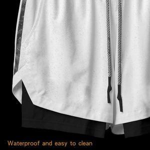 <span class=keywords><strong>Pantaloni</strong></span> <span class=keywords><strong>corti</strong></span> <span class=keywords><strong>corti</strong></span> da corsa estivi 2 in 1 a metà vita da <span class=keywords><strong>uomo</strong></span> pantaloncini da Fitness <span class=keywords><strong>con</strong></span> cerniera e tasca per ginnastica - Product Image 2