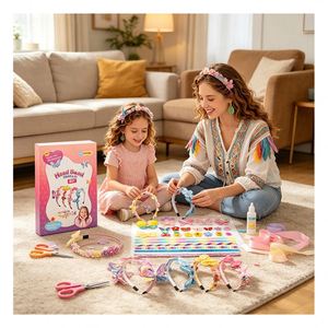 Girls Hair Hoop <b>Art</b> Set DIY Mermaid Crown <b>Sequin</b> Charms Rhinestone Decoration Birthday Party Gift Toy Pack Box - Product Image 4