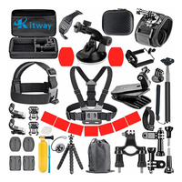Kitway Ensemble d'accessoires de haute qualité en PC + nylon pour les caméras d'action GoPro Hero 7/6/5/4/3+/3/2/1, accessoires pour caméras de sport, garantie d'un an