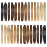 Extensiones de Cabello con Cinta Adhesiva Invisible, 100% Cabello Humano Virgen Ruso, Cutícula Alineada de un Solo Donante