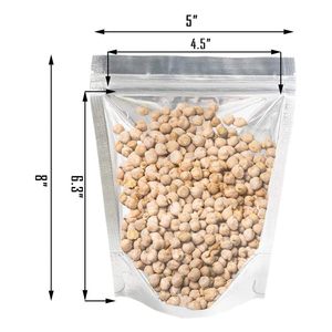 Bao bì túi đứng có thể đóng kín lại bằng nhựa, tráng nhôm, khóa kéo, túi <span class=keywords><strong>doypack</strong></span>, túi Mylar đựng thực phẩm có cửa sổ trong suốt - Product Image 2