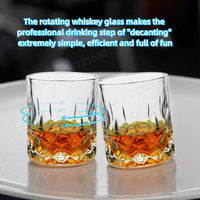 Verres à whisky en cristal à l'ancienne Shunstone, verres à whisky de luxe sans plomb, verres à whisky rotatifs pour bar à domicile, fête, verres à whisky