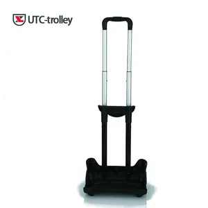 customized 3 4 5 section aluminium bag accessories pull telescopic handle folded trolley bar for kids school bags