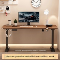Table de bureau électrique intelligente à double moteur pour e-sport et télétravail avec design moderne en bois