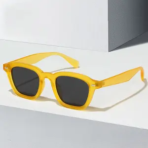 Logotipo personalizado verano retro clásico vintage de alta calidad marco cuadrado gafas de sol las mujeres