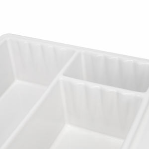 رف استحمام سيراميكي مدمج بثلاثة أقسام لحفظ الشامبو. سهل التركيب، سهل التنظيف، صحي، لا يصدأ ولا يسبب تكون العفن الأسود - Product Image 5