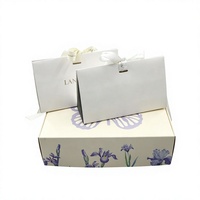 Boîte à bijoux rigide portable de luxe à double tiroir, en carton gaufré avec feuille d'or, matériaux recyclés, pour coffrets cadeaux cosmétiques multi-tailles
