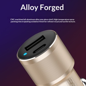 <span class=keywords><strong>Chargeur</strong></span> de voiture double USB-C 60W avec double charge rapide PD 30W + 30W, ports Type-C à brancher sur l'allume-cigare - Product Image 3