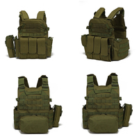 Gilet tactique de camouflage Oxford Molle QXMOVING pour la chasse et le camping en plein air avec poche, ceinture à coussin d'air imperméable, unisexe