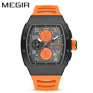 MEGIR 8411 Top marque de luxe Sport montres pour hommes étanche lumineux mâle militaire Quartz chronographe horloge Reloj Hombre