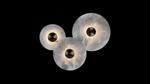 APPAREIL Cercle Naturel Marbre Abat-Jour Minimaliste Intérieur Art Déco Laiton Espagnol Albâtre Pierre Plafonnier 3 Ampoule 4 Ampoule Médiane - Product Image 5