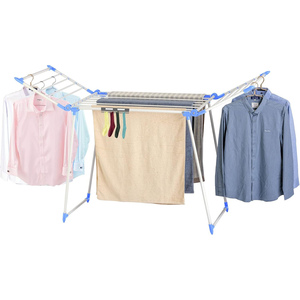 2-Level Foldable Indoor/Outdoor Bathroom <b>Clothes</b> Drying <b>Rack</b> Height-Adjustable Wings Portable Eco-Friendly Dryer for Clothing - Product Image 1