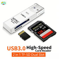 Lector de Tarjetas Externo USB 3.0 de Alta Velocidad para Computadora, Teléfono Móvil y Auto, 2 en 1, Adaptador de Lector de Tarjetas SD y TF al por Mayor
