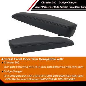 Bracciolo Lato Guidatore e Passeggero, Rivestimento <span class=keywords><strong>Porta</strong></span> Anteriore in <span class=keywords><strong>Plastica</strong></span> GRIGIA PP+EVA Compatibile con Chrysler 300 Dodge Charger 2011-2023, Sostituzione # - Product Image 2