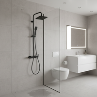 Colonne de douche noire en laiton mécanique chromé ABS SUS201 de style moderne pour la vente en gros