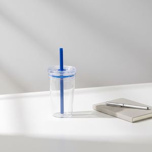 <b>Reusable</b> Colorful 450ml Tritan Coffee <b>Cup</b> Single Wall Milk Smoothie Tumbler with Straw and Lid EU Standard for Outdoor Office - Product Image 1