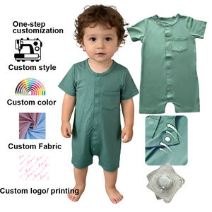 Mameluco de Bambú Ecológico Unisex para Bebé, Mono para Recién <span class=keywords><strong>Nacido</strong></span>, Body Magnético de Manga Corta con Botones Magnéticos - Product Image 1