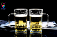 Chopes à bière en verre de haute qualité pack de verrerie à prix équitable Offre Spéciale tasse à bière avec poignée pour la maison et l'hôtel