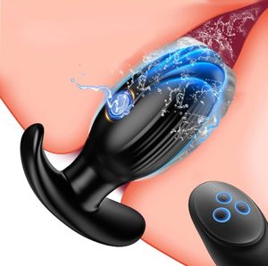 Masajeador vibratorio de próstata masculino con Control remoto, G estimulador de punto, vibrador de enchufe Anal de descarga eléctrica para hombres, mujeres, adultos, juguete sexual - Product Image 1
