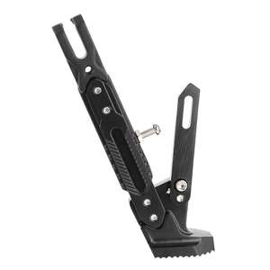 Béquille latérale universelle réglable en alliage d'aluminium pour moto avec repose-pied pour le stationnement et le soutien de la jambe - Product Image 1