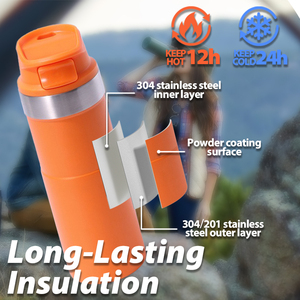 2025 <span class=keywords><strong>Action</strong></span> de déclenchement classique personnalisée 16OZ/500ml tasse de voyage isolée à double paroi sport bouteille sous vide en plein air pour cadeaux d'affaires - Product Image 4