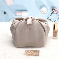 Nouveau Design Sac et Trousse à Cosmétiques Poignée en Cuir Logo Personnalisé Gaufré Imprimé Portable Imperméable Pochette de Maquillage à Fermeture Éclair en Cuir