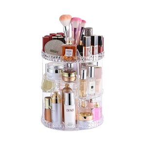 Factory Hot Sale Modern Square Diamond Cosmetic Storage Display Case Transparent 360 Rotating Acrylic <b>Makeup</b> Organizer - Product Image 1