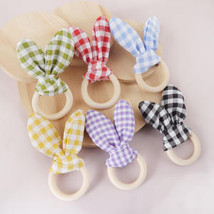 Accessoires de table pour le dîner de Pâques <span class=keywords><strong>et</strong></span> de la fête du printemps, lot de 6 décorations de table à carreaux pastel, anneaux de serviette <span class=keywords><strong>en</strong></span> <span class=keywords><strong>tissu</strong></span> écossais avec oreilles de lapin pour Pâques - Product Image 1