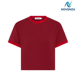 Camisetas Personalizables de Color Rojo para Mujer, Camisetas Transpirables de Algodón para Uso Diario, para Colecciones de Boutique - Product Image 5