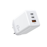 Chargeur rapide multi-ports haute tension PD65W avec prise AU, 2 USB-C et 1 USB-A QC3.0 pour téléphone portable et ordinateur portable