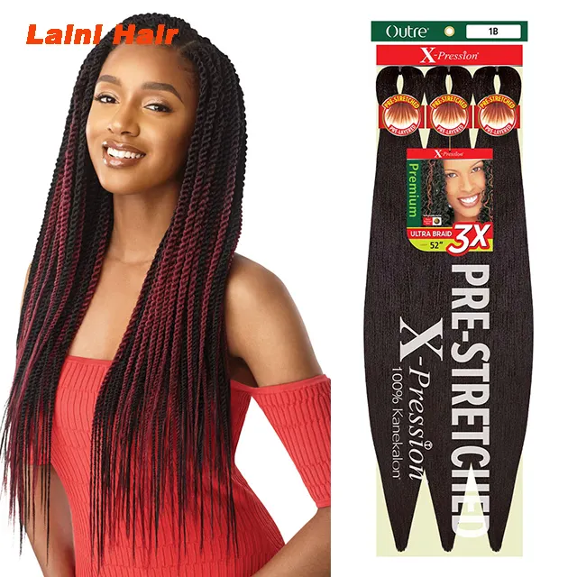 Ombre Color 3X Pre-Stretched EZ Braids expression Synthetic 52inch Pre stretched Easy Expression Braiding Hair Extensions