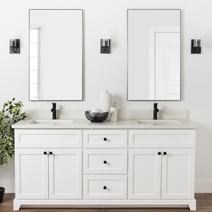 Gabinete de fregadero doble para baño Gabinetes de cocina elegantes con lavabos dobles - Product Image 2