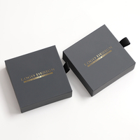 Sac cadeau en carton avec Logo personnalisé, 10 pièces, boîte à dessin pour colliers, tiroir coulissant, boîte en papier avec mousse noire pour emballage de bijoux