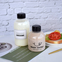 Botol Minuman PET Bentuk Silinder dengan Tutup Sekrup Anti Bongkar 610ml, Grade Makanan, untuk Jus dan Minuman Lainnya