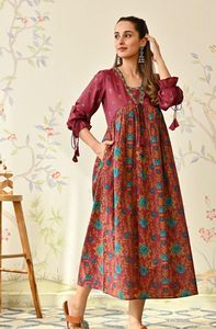 ชุดเดรสยาวเซ็กซี่สำหรับผู้หญิงชุดเดรสยาวทำด้วยมือผ้าฝ้ายอินเดียโบฮีเมียนเสื้อคลุมยาวผ้าฝ้ายสไตล์ฮิปปี้แบบโบฮีเมียนสำหรับใส่ในฤดูร้อน - Product Image 5