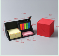 Support de notes pliable personnalisé avec logo, bloc-notes carré en papier kraft avec boîte à stylos