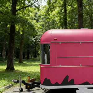 Carrito de 2 Ruedas de Acero Inoxidable Rosa Brillante, Diseñado para Mercados Nocturnos Iluminados con Neón, Ideal para Helados, Aperitivos Fritos y Té de Burbujas - Product Image 2