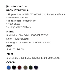 سترة رجالية جديدة للبيع بالجملة مباشرة من المصنع، ملابس خارجية مخصصة بسحاب من الألياف الدقيقة متعددة الجيوب مع حشوة للتنزه في فصل الشتاء - Product Image 2