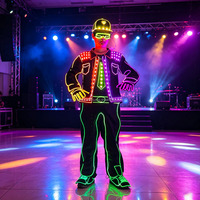 Costume de scène LED RVB couleur intégrale, tenue lumineuse programmable pour DJ, discothèque, vente en gros