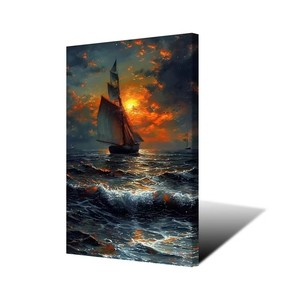 Impression numérique sur toile d'un bateau à voile et de la <span class=keywords><strong>mer</strong></span>, art mural personnalisé, image HD, design personnalisé pour la décoration de la maison - Product Image 6