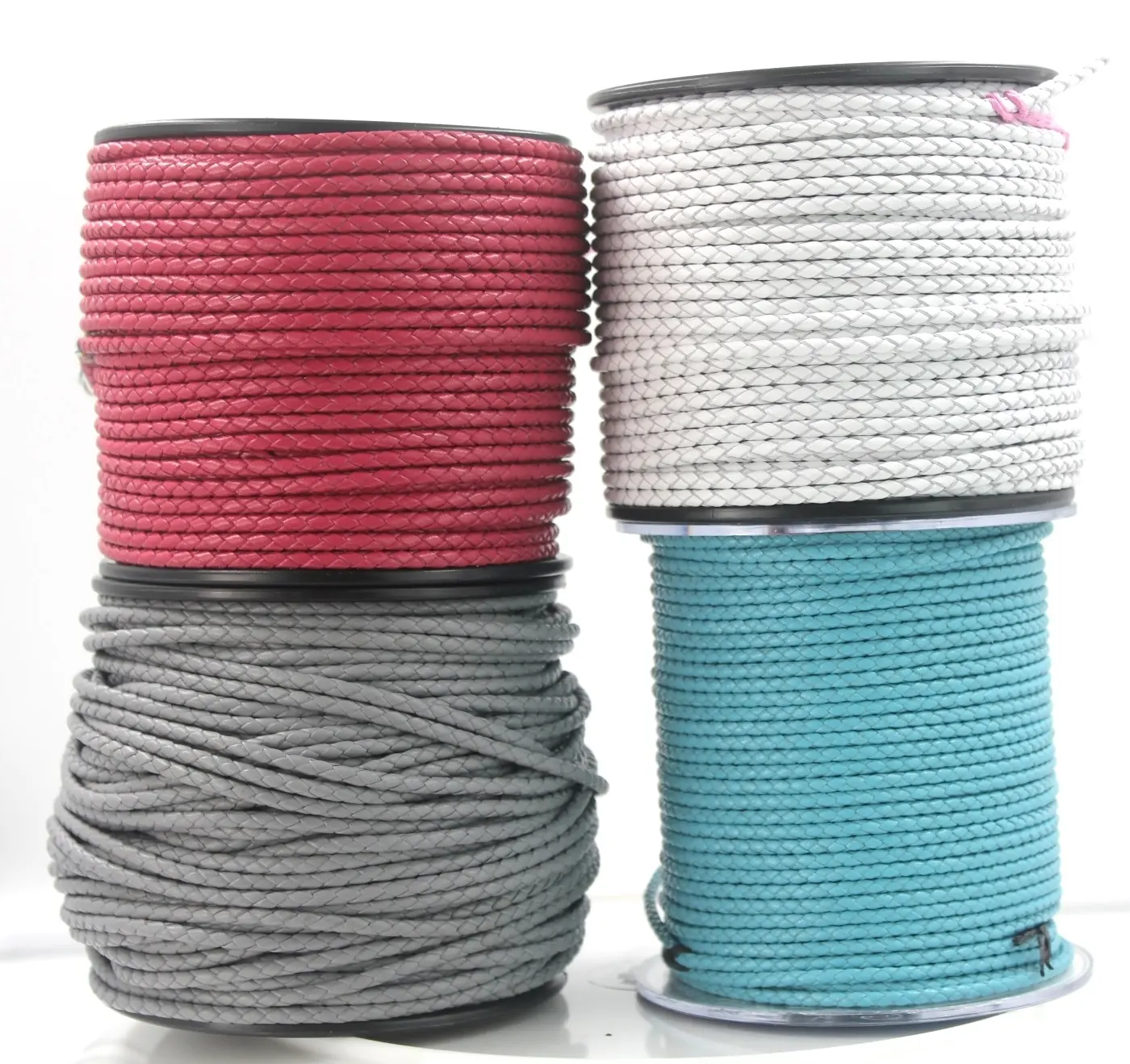 Wholesale Factory Genuine Leather Braided Cord 2.5/3/4/5/6/7/8/9/10mm Round Braided Rope für Jewelry DIY Making