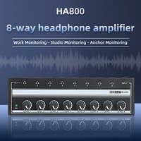 Interface audio professionnelle, amplificateur stéréo miniature 8 canaux, amplificateur de puissance pour casque en métal, production audio en studio musical
