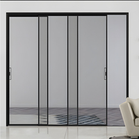 Porte intérieure à haute stabilité avec portes coulissantes en verre et système complet de quincaillerie pour portes coulissantes