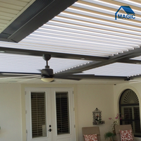 Pergola bioclimatique motorisée pour jardin extérieur, pergola en aluminium avec toit à lamelles réglables