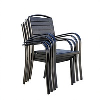 Ensemble bistrot de balcon moderne et minimaliste haut de gamme 2 places, trois pièces, avec table à thé en bambou et chaises décontractées à dossier pour cour et jardin
