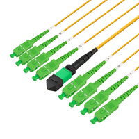 Kabel Patch Cord Fiber SC APC-MPO/APC Female-Female 8-Core Optik SM Single Mode 9/125 Tipe B FTTH 1-20m Fiber Patch Panel