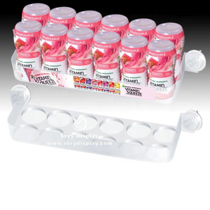 Estante para botellas de bebidas con puerta de vidrio para refrigerador y soporte para latas con ventosa, dispensador de bebidas acrílicas - Product Image 1