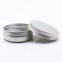 60 ml vide argent rond pot en aluminium 68*25mm 60g argent vis aluminium métal étain conteneur 60 ml thé de qualité alimentaire cheveux cire pots